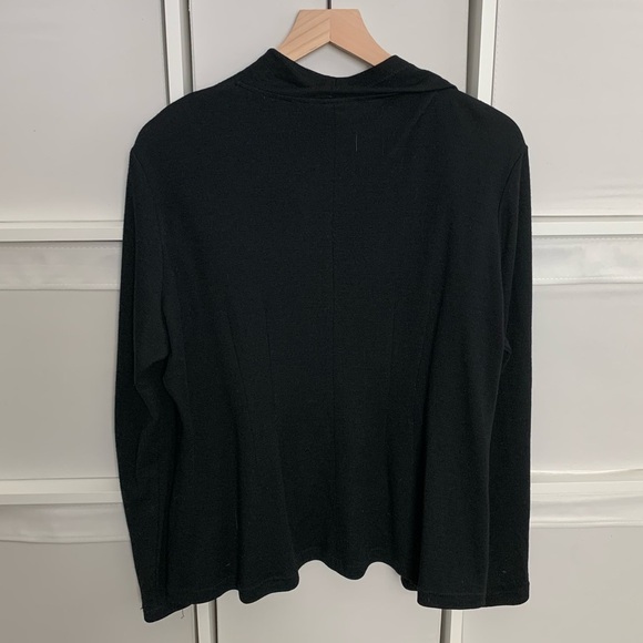 Eileen Fisher Open Draped Cardigan Black Size Large - Picture 2 of 3